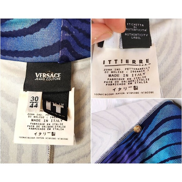 Vintage VERSACE Dress Abstract Psychedelic Dress - Italian High End Designer XS - Picture 10 of 10